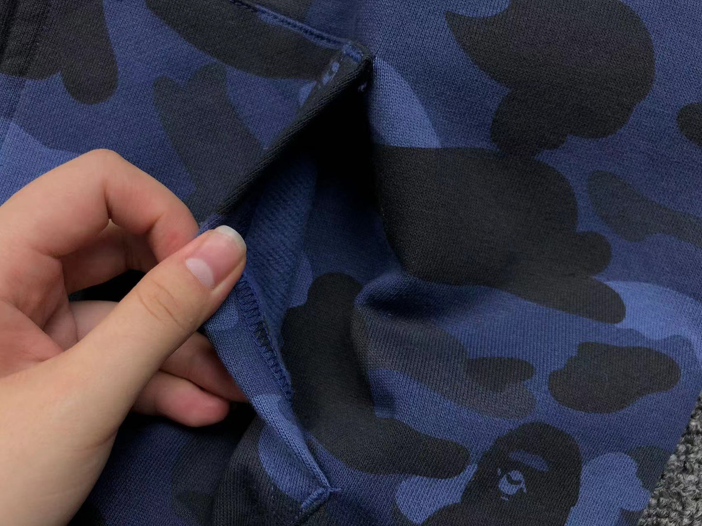 BAPE COLOR CAMO SHARK WIDE FULL ZIP DOUBLE HOODIE BLUE