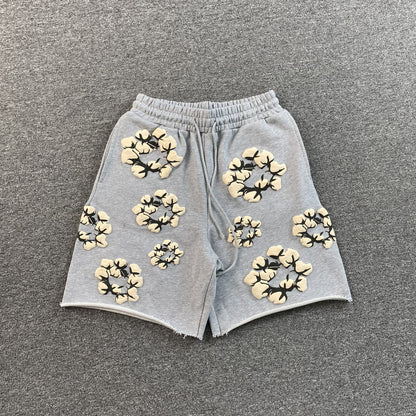 DENIM TEARS X CPFM CACTUS TEARS WREATH SHORTS GREY