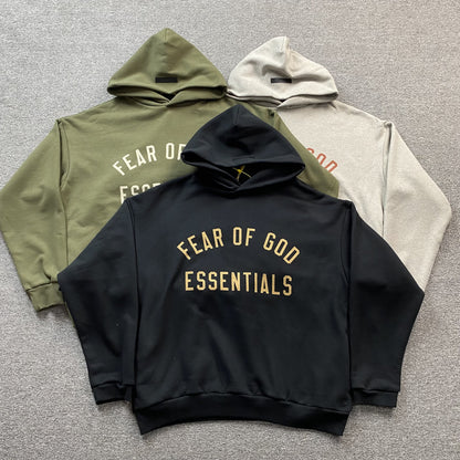 FEAR OF GOD ESSENTIALS HOODIE MILITARY