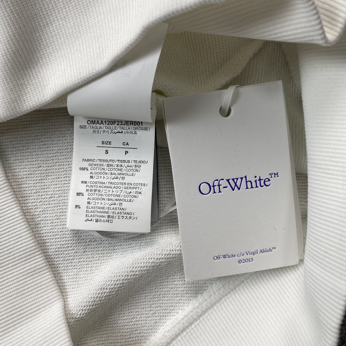 OFF WHITE DIAG HELVETICA CREWNECK WHITE