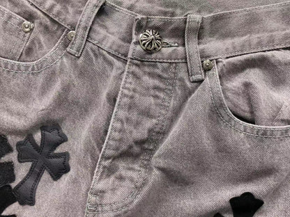 Chrome Hearts Cross Patch Pantalon Jeans Gris