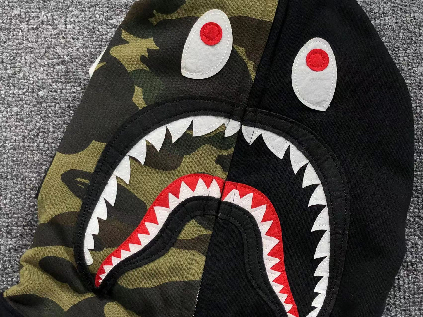 BAPE 1ST CAMO SHARK FULL ZIP HOODIE BLACK