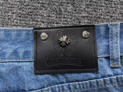 Chrome Hearts Cross Patch Pantalon Jeans Azul