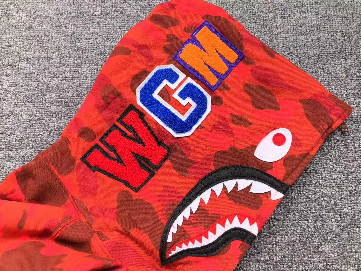 BAPE COLOR CAMO SHARK FULL ZIP HOODIE RED