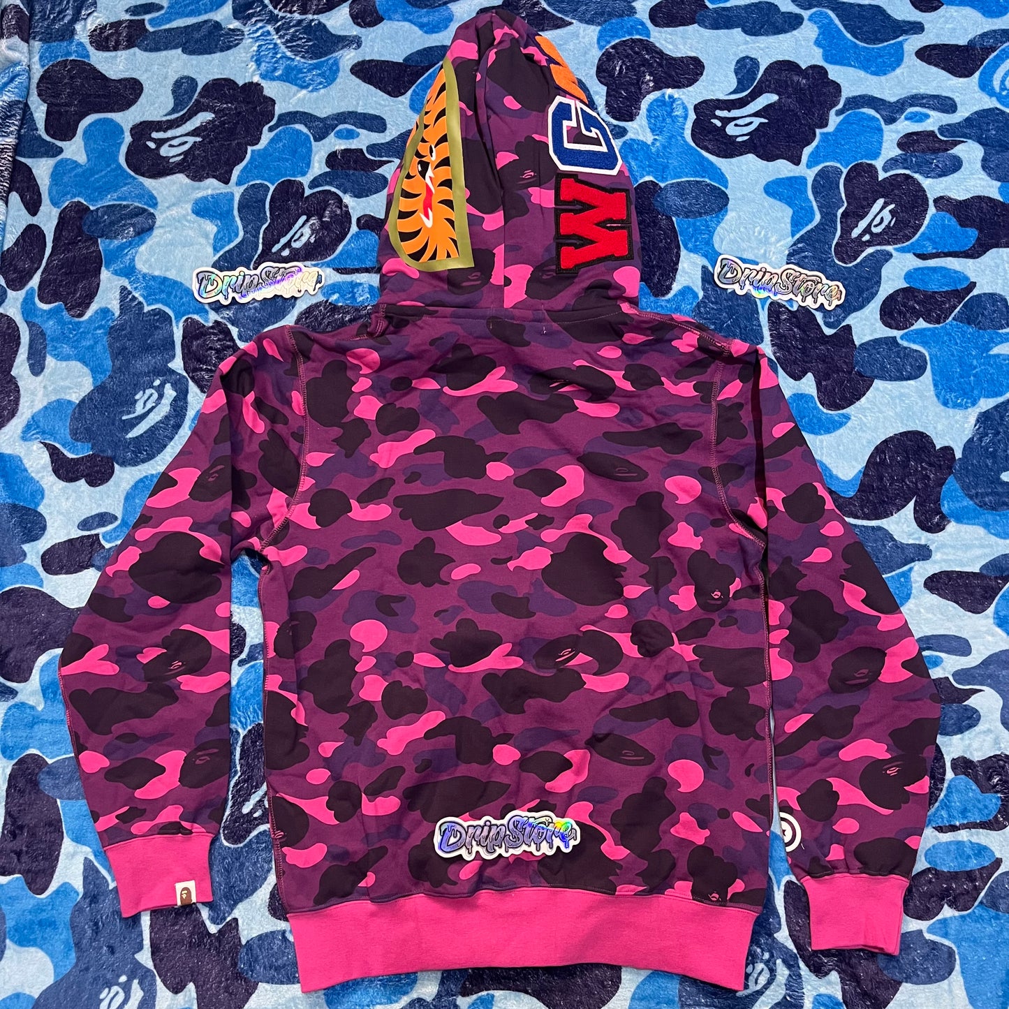Campera Bape Color Camo Violeta Doble Capucha L