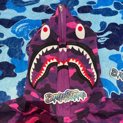 Campera Bape Color Camo Violeta Doble Capucha L