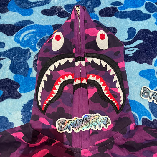 Campera Bape Color Camo Shark Double Violeta