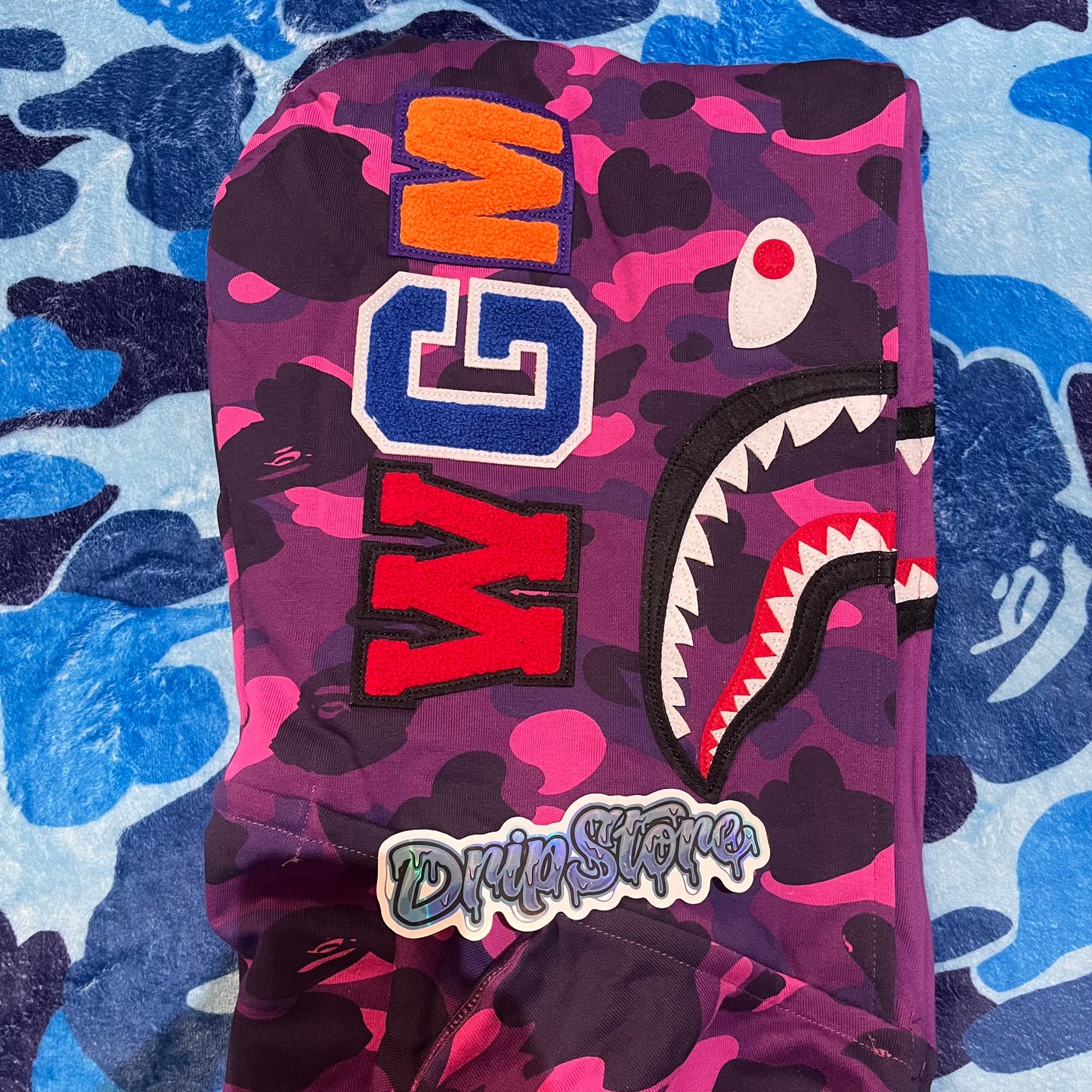 Campera Bape Color Camo Violeta Doble Capucha L