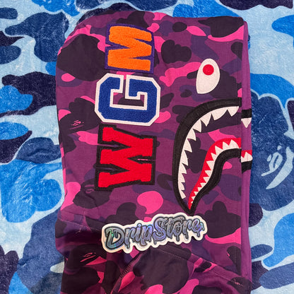 Campera Bape Color Camo Violeta Doble Capucha L