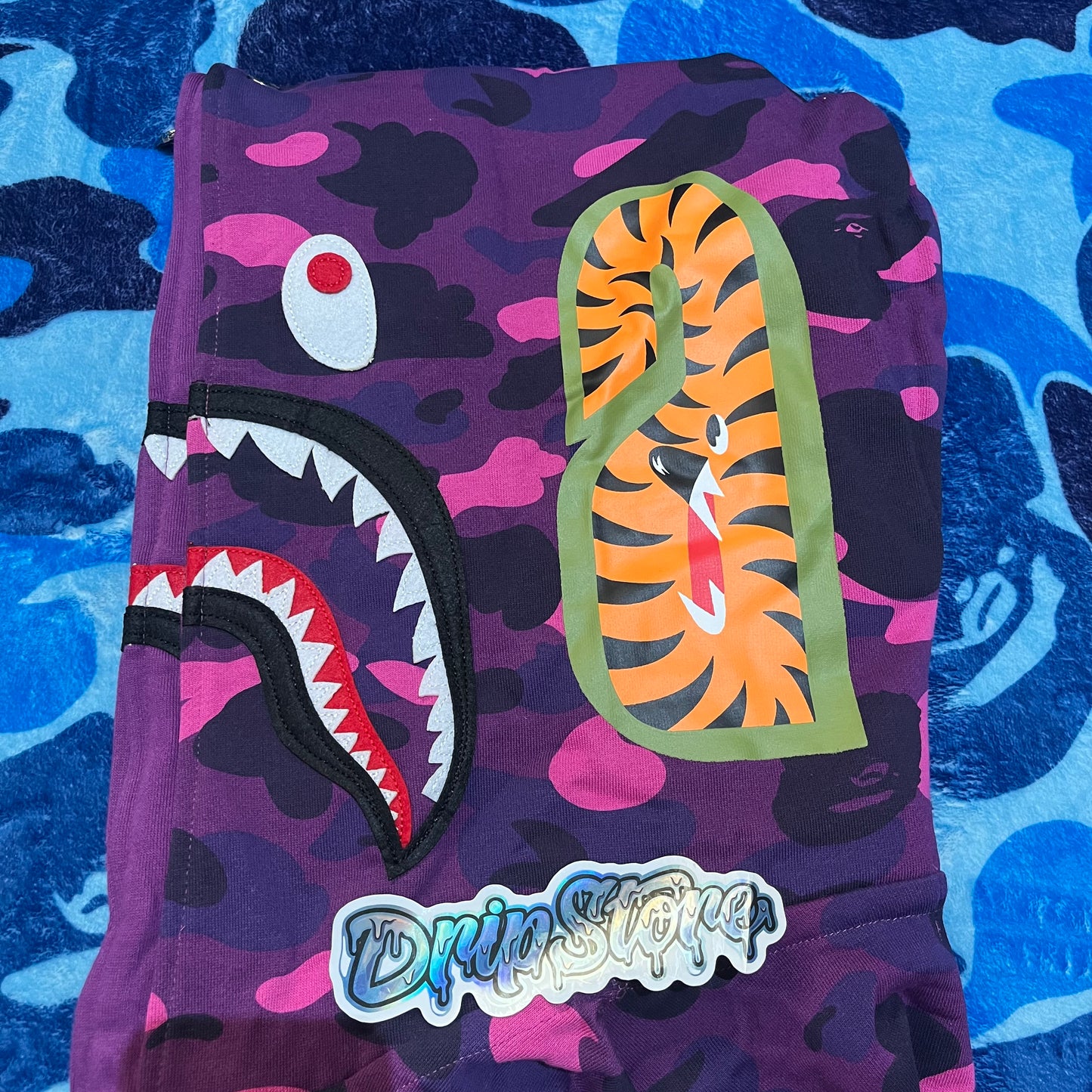 Campera Bape Color Camo Violeta Doble Capucha L