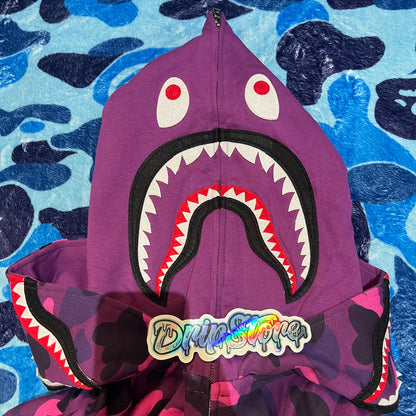 Campera Bape Color Camo Violeta Doble Capucha L