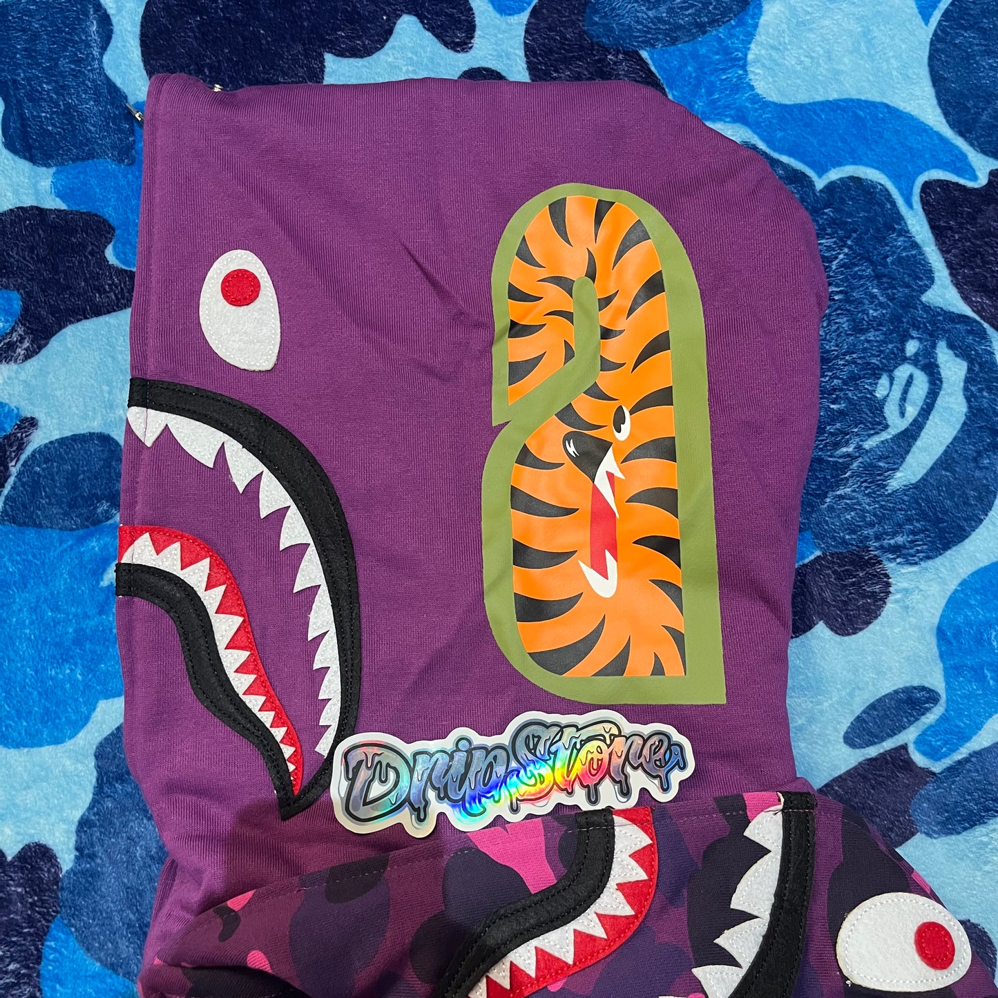 Campera Bape Color Camo Violeta Doble Capucha L