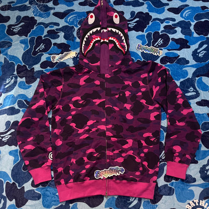 Campera Bape Color Camo Violeta Doble Capucha L