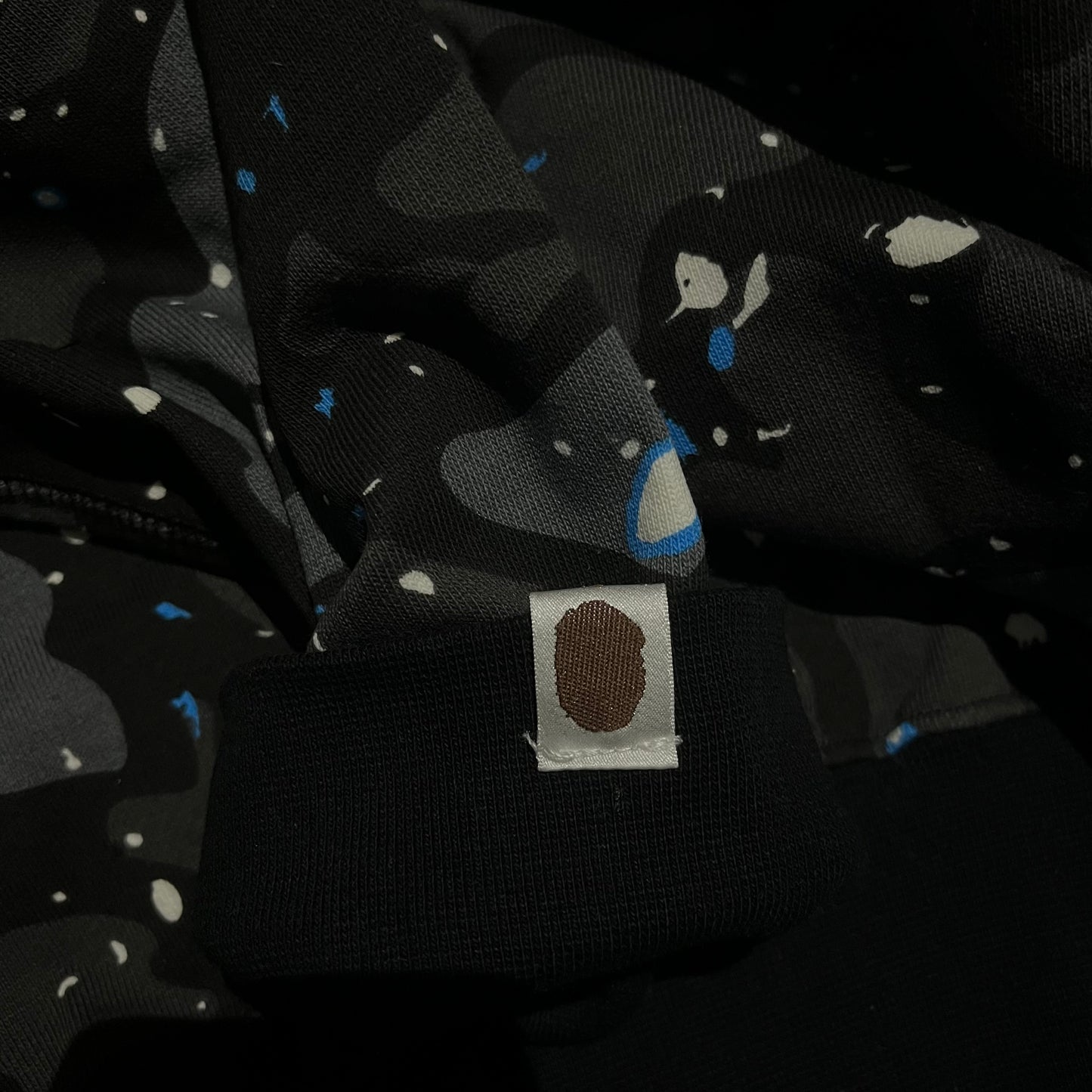 Campera Bape Space Camo Shark Full Zip Negro