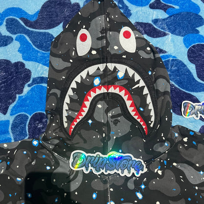 Campera Bape Space Camo Shark Full Zip Negro