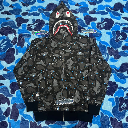 Campera Bape Space Camo Shark Full Zip Negro