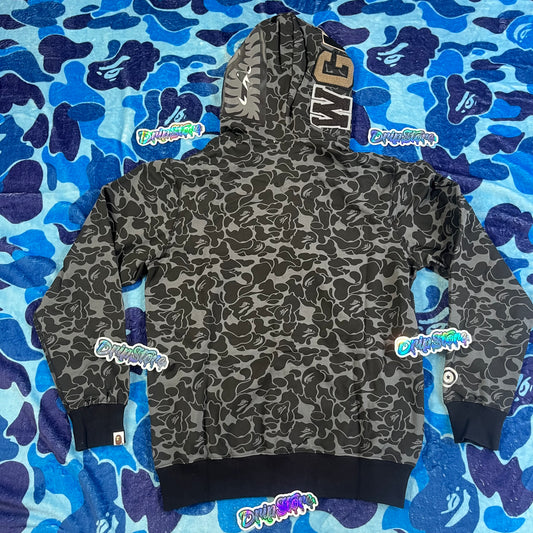 Campera Bape X Dsm Special Camo Shark Full Zip Negra