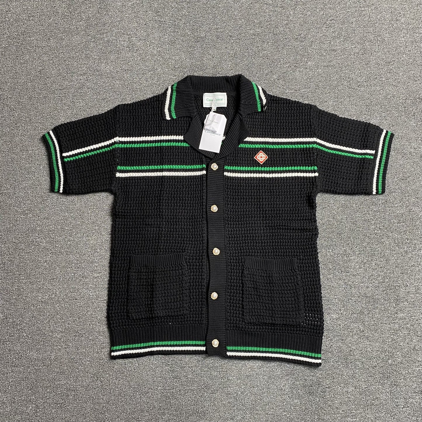 Conjunto Casablanca Crochet Negro Verde