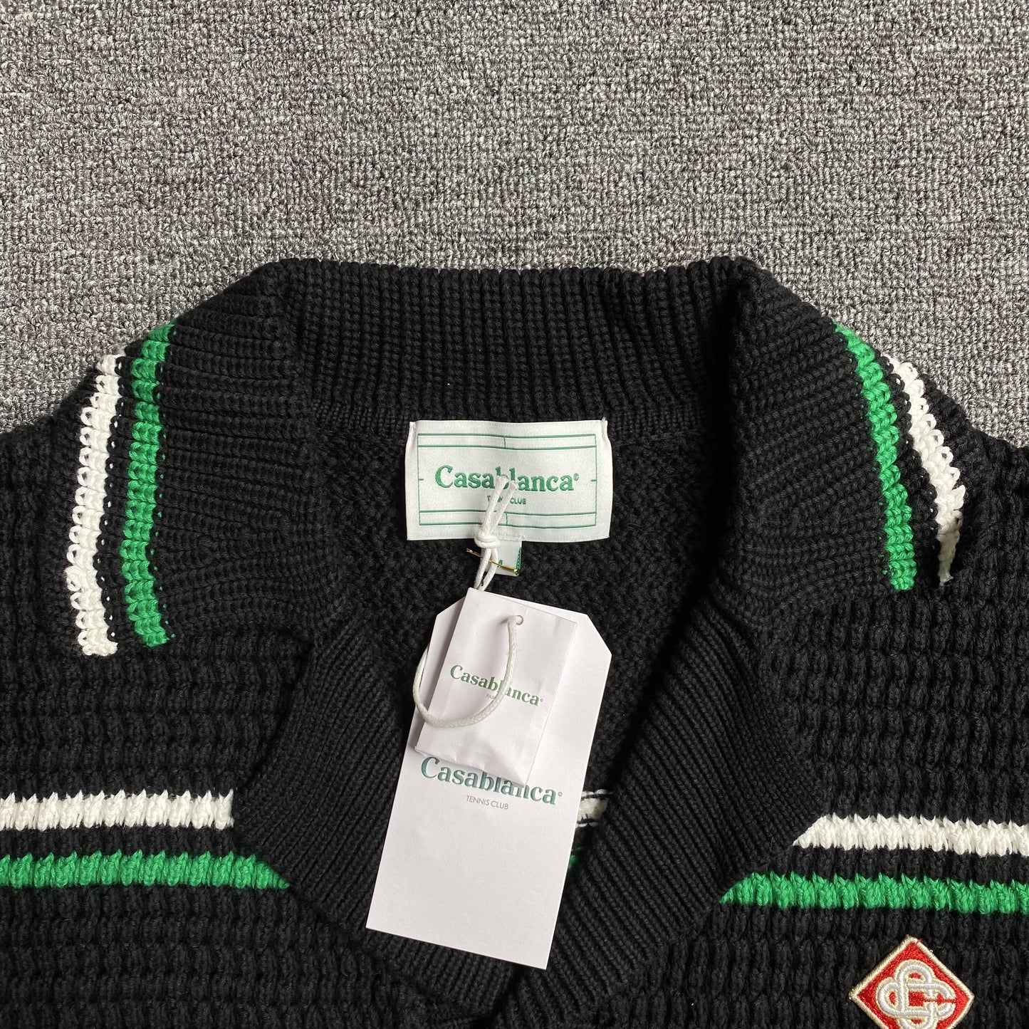 Conjunto Casablanca Crochet Negro Verde