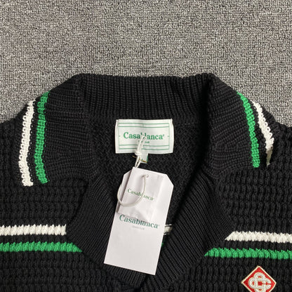 Conjunto Casablanca Crochet Negro Verde