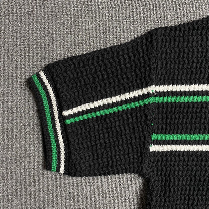 Conjunto Casablanca Crochet Negro Verde