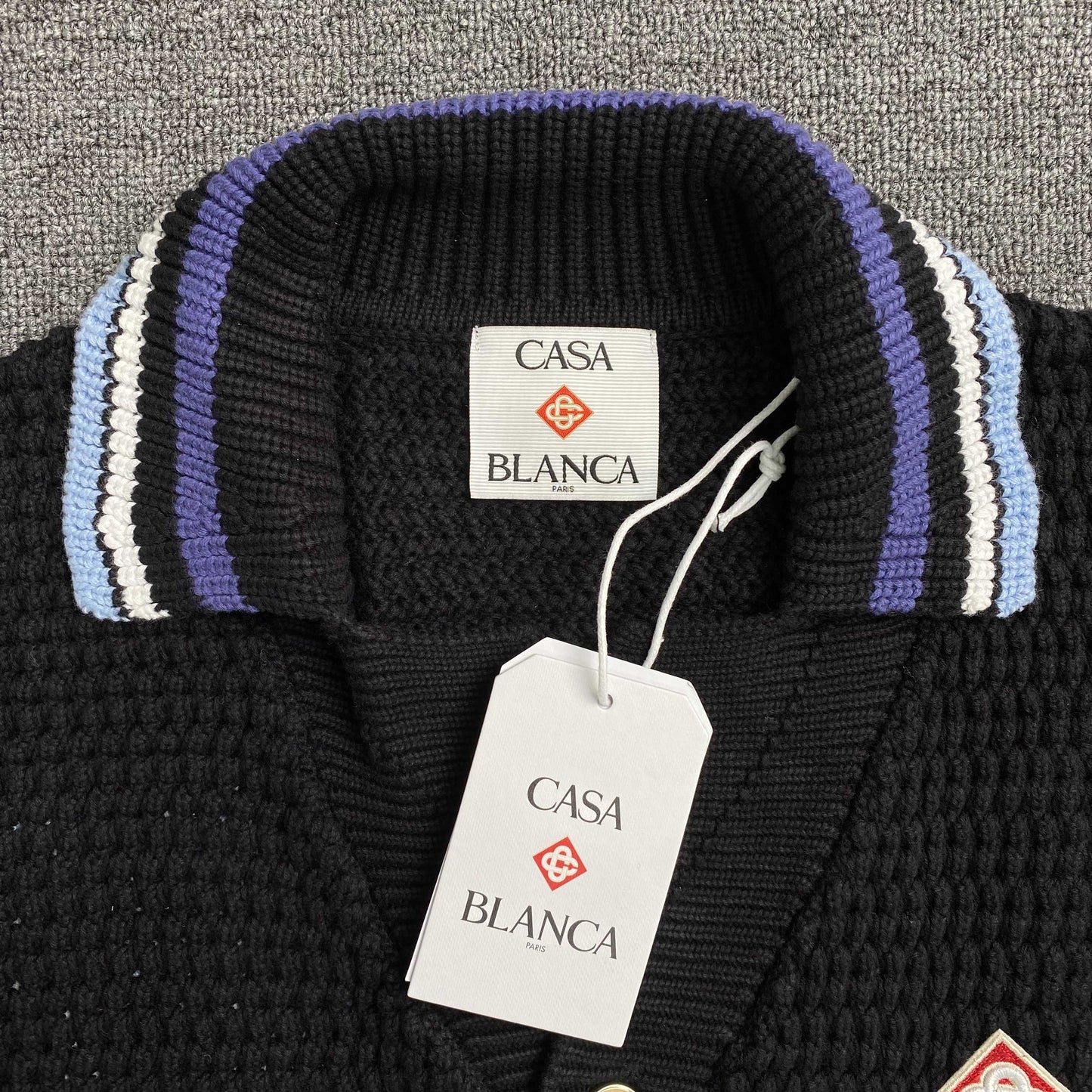 Conjunto Casablanca Crochet Negro Logo