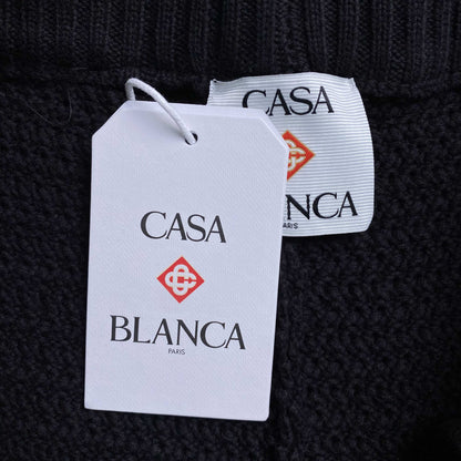 Conjunto Casablanca Crochet Negro Logo