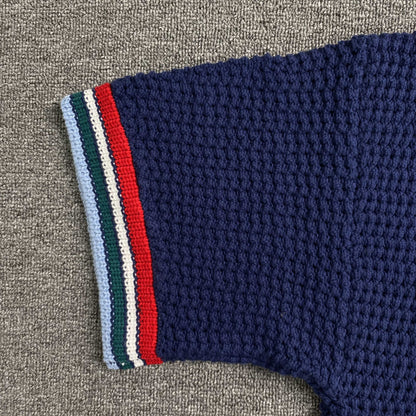 Conjunto Casablanca Crochet Azul Logo