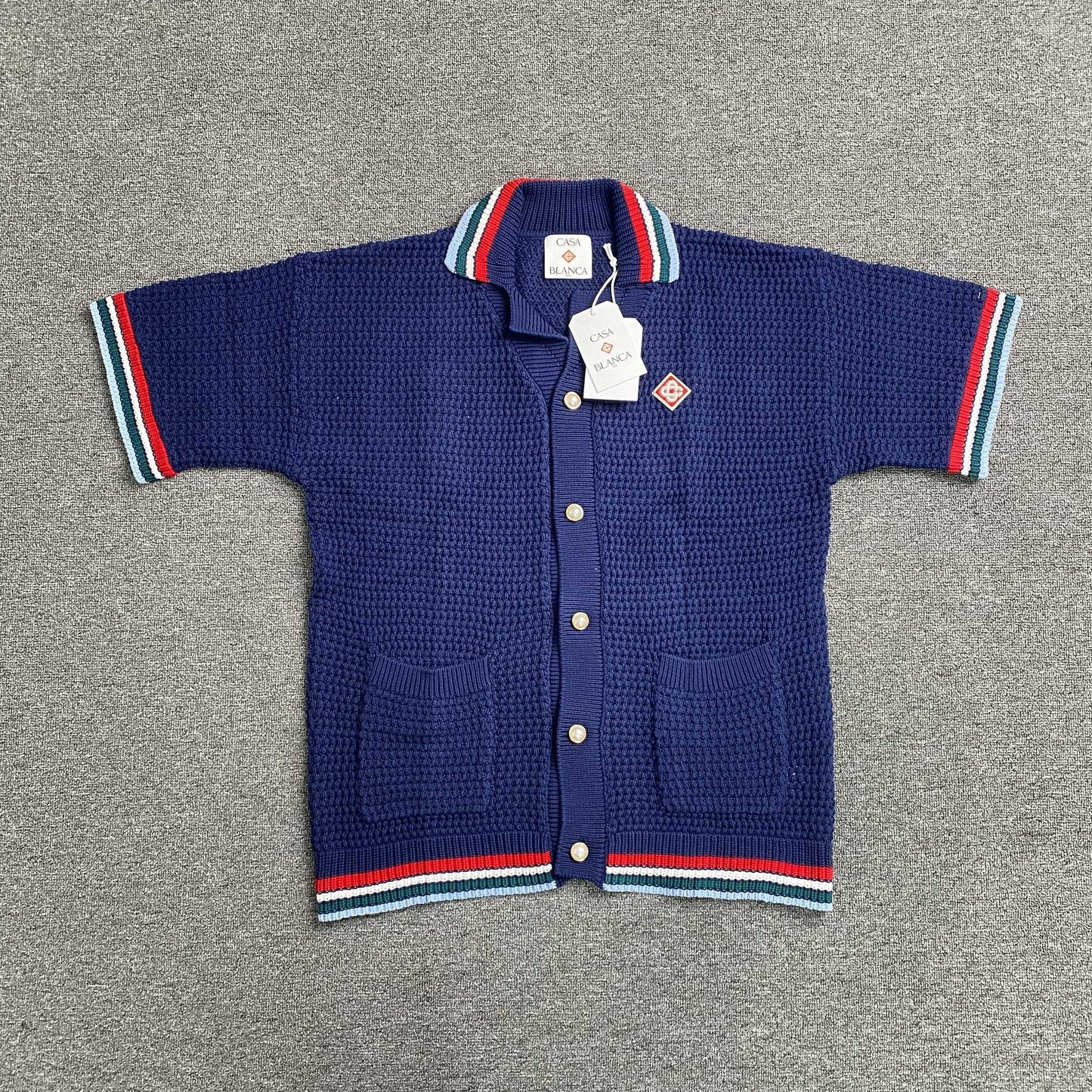 Conjunto Casablanca Crochet Azul Logo