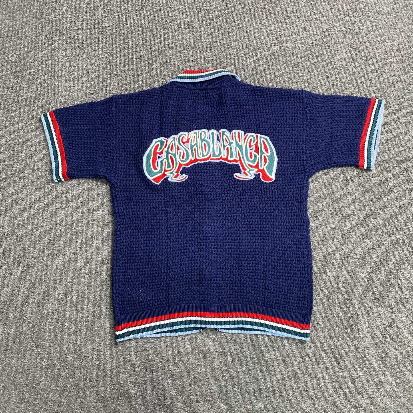 Conjunto Casablanca Crochet Azul Logo