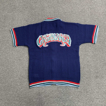 Conjunto Casablanca Crochet Azul Logo