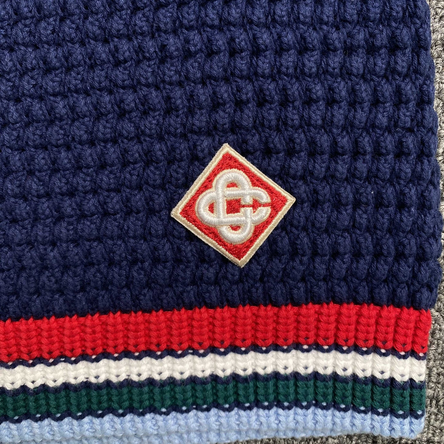 Conjunto Casablanca Crochet Azul Logo