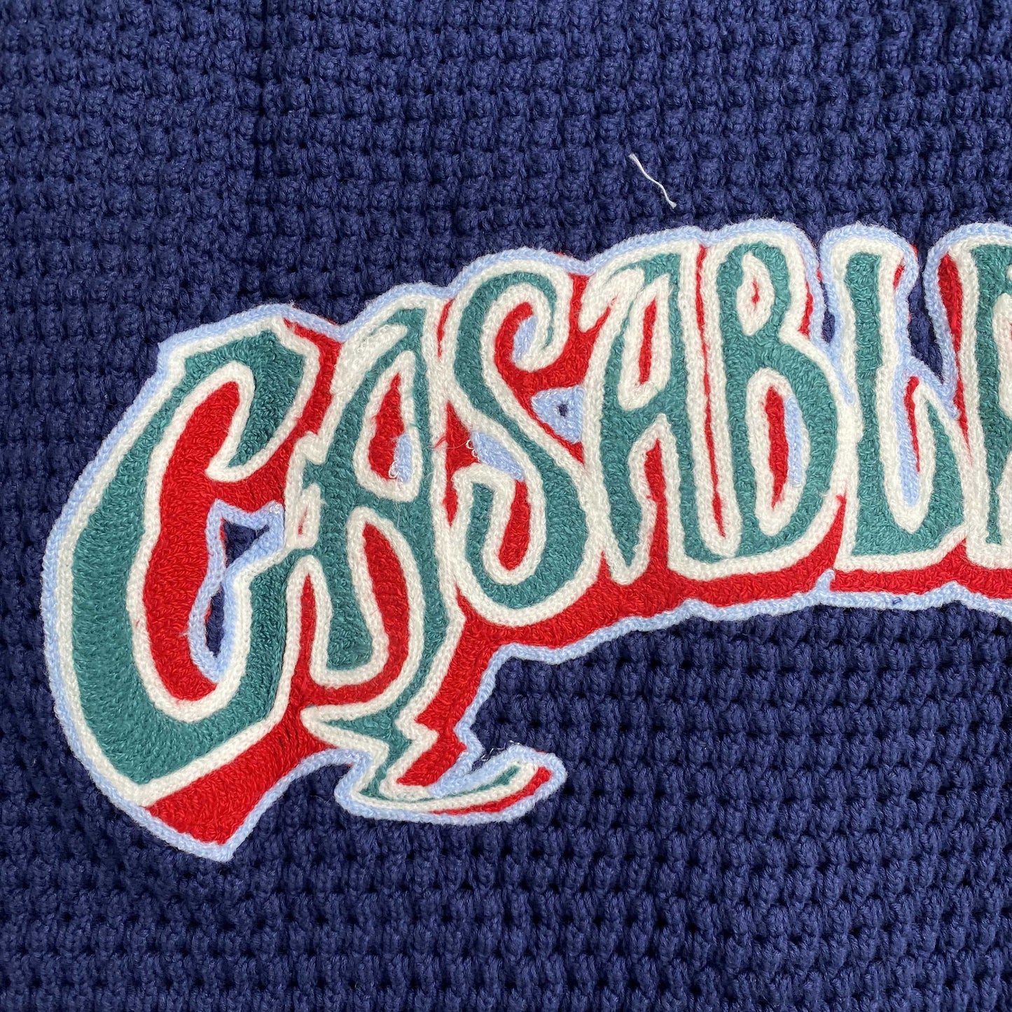 Conjunto Casablanca Crochet Azul Logo