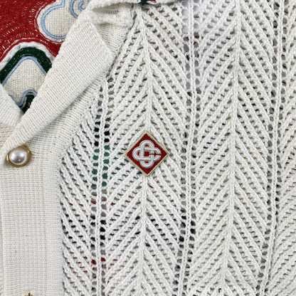 Conjunto Casablanca Crochet Blanco Logo