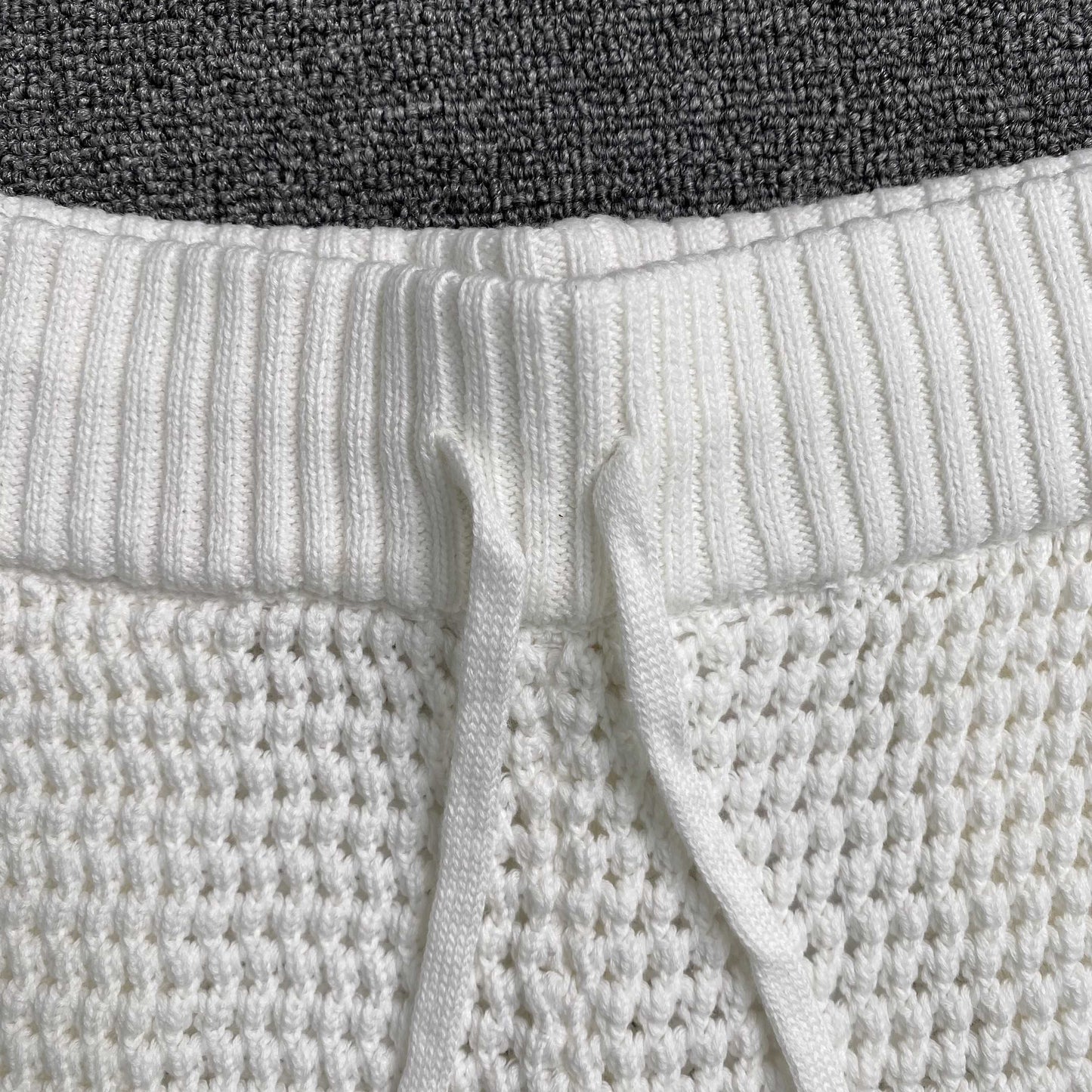 Conjunto Casablanca Crochet Blanco Logo