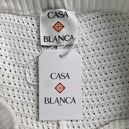 Conjunto Casablanca Crochet Blanco Logo
