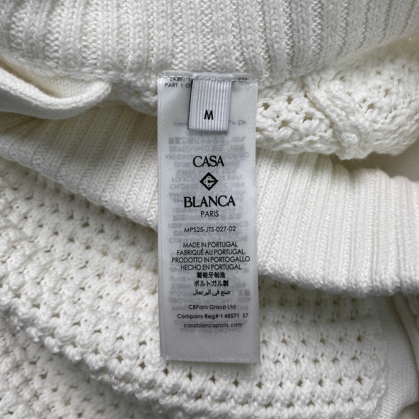 Conjunto Casablanca Crochet Blanco Logo