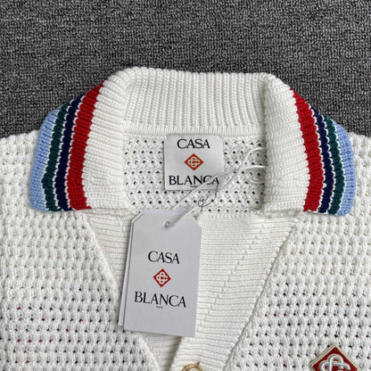 Conjunto Casablanca Crochet Blanco Logo