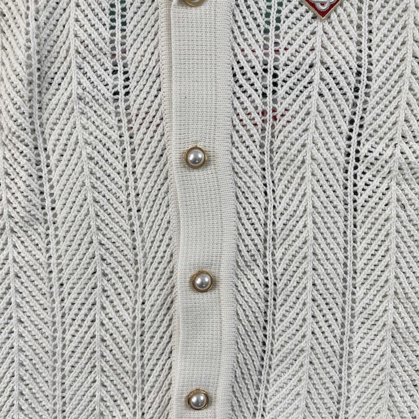 Conjunto Casablanca Crochet Blanco Logo