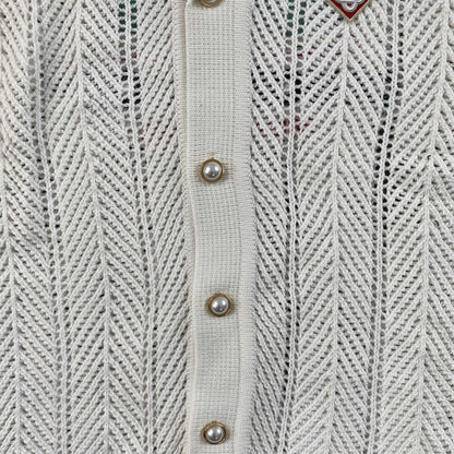 Conjunto Casablanca Crochet Blanco Logo