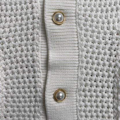 Conjunto Casablanca Crochet Blanco Logo