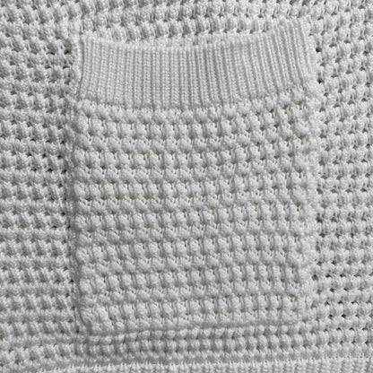 Conjunto Casablanca Crochet Blanco Logo