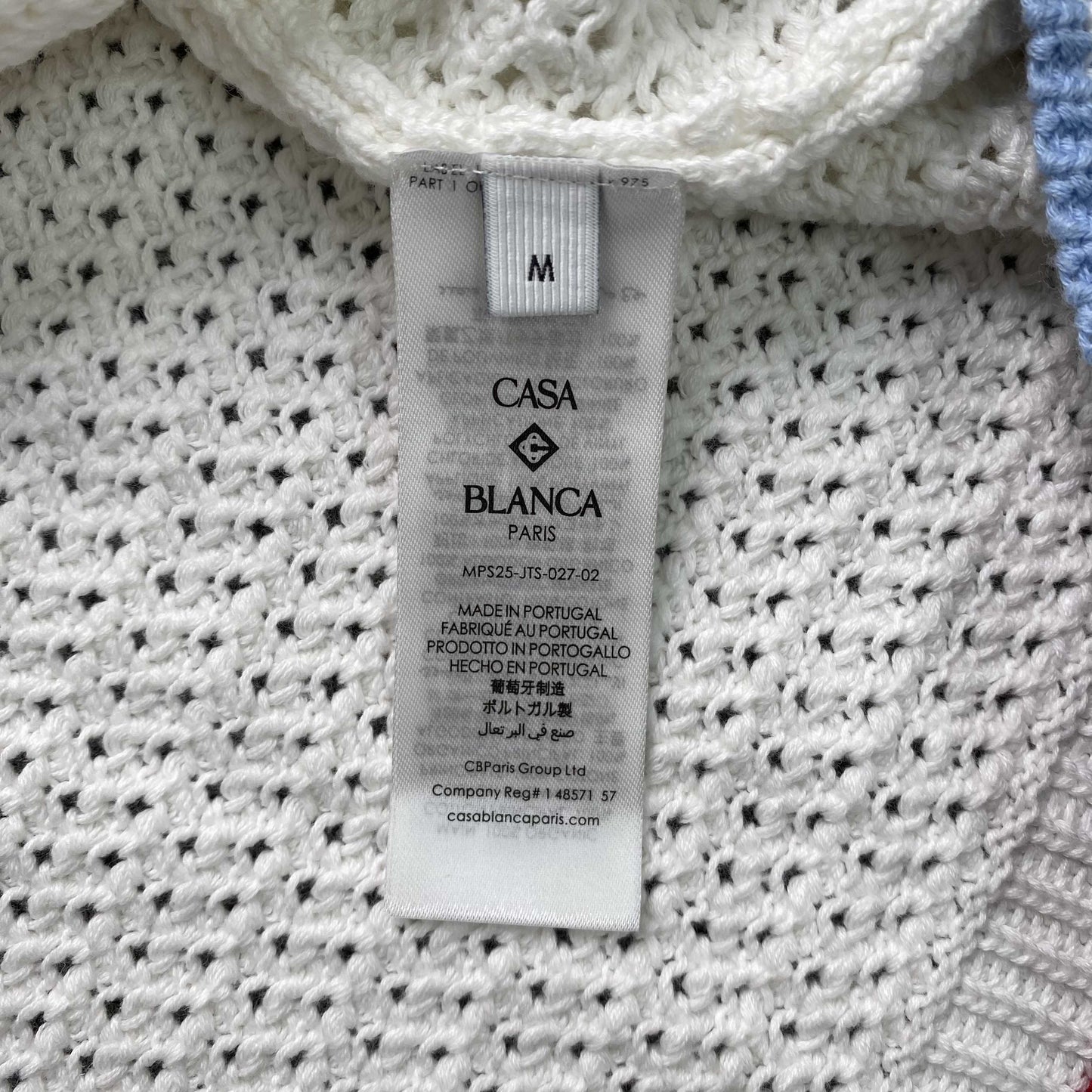 Conjunto Casablanca Crochet Blanco Logo