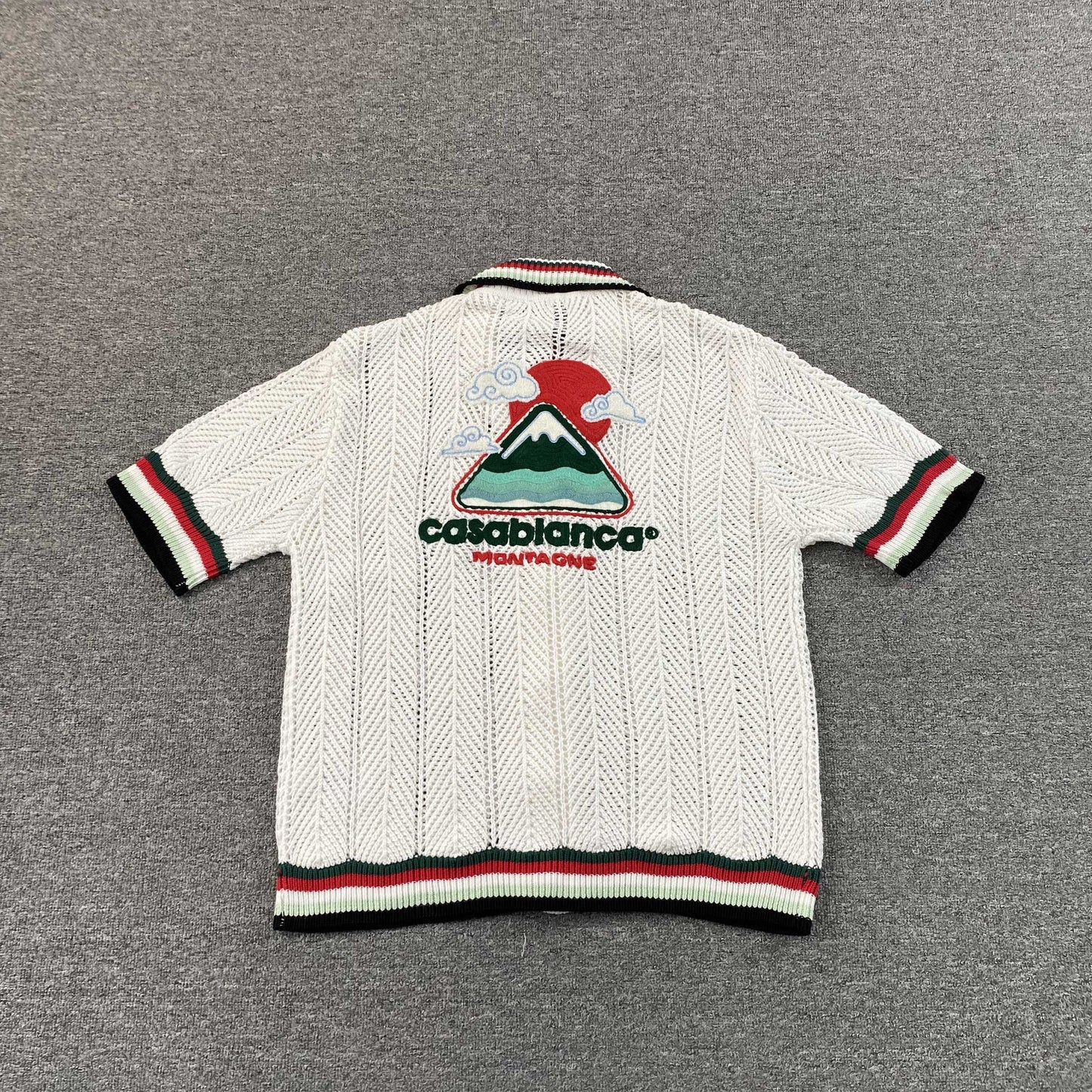 Conjunto Casablanca Crochet Blanco Logo