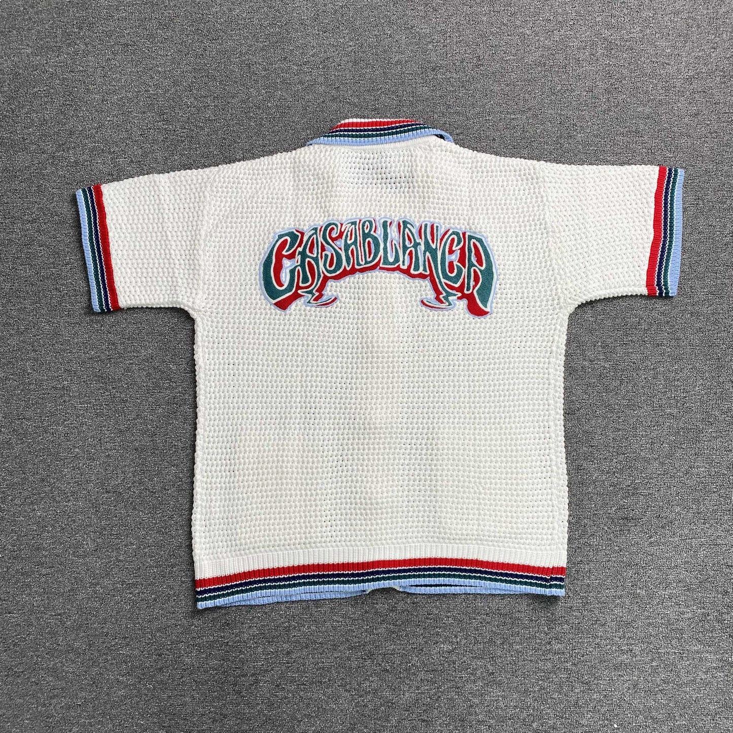 Conjunto Casablanca Crochet Blanco Logo