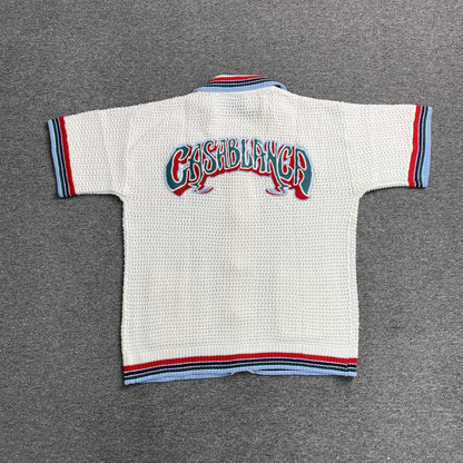 Conjunto Casablanca Crochet Blanco Logo