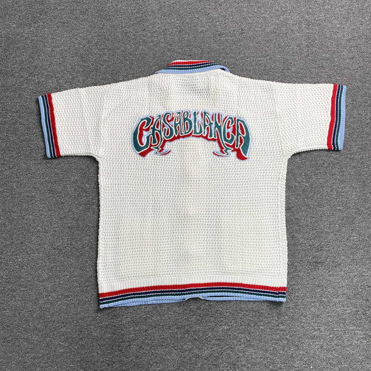 Conjunto Casablanca Crochet Blanco Logo