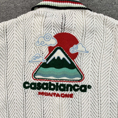 Conjunto Casablanca Crochet Blanco Logo