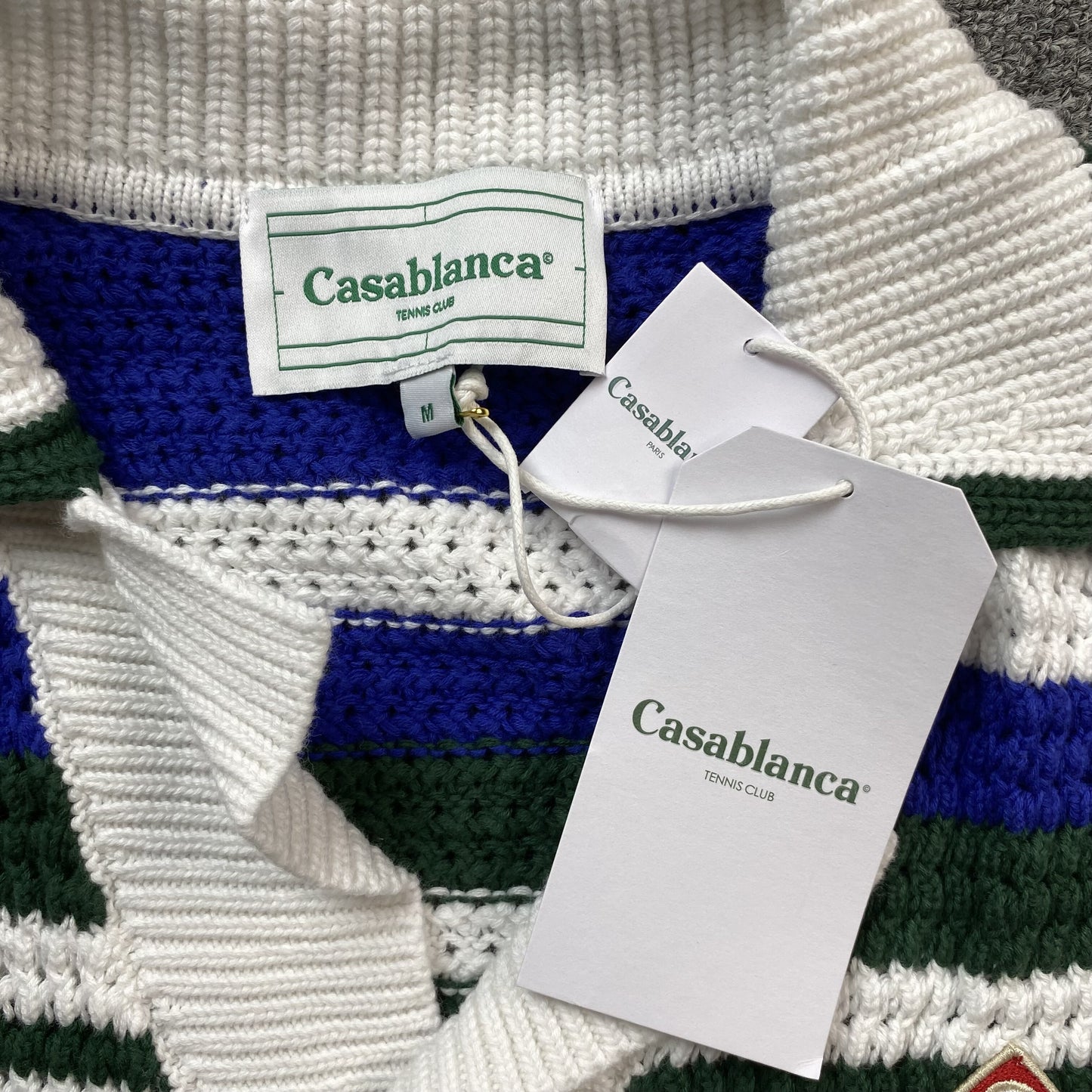 Conjunto Casablanca Crochet Blanco Azul