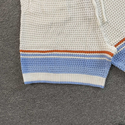 Conjunto Casablanca Crochet Blanco Celeste